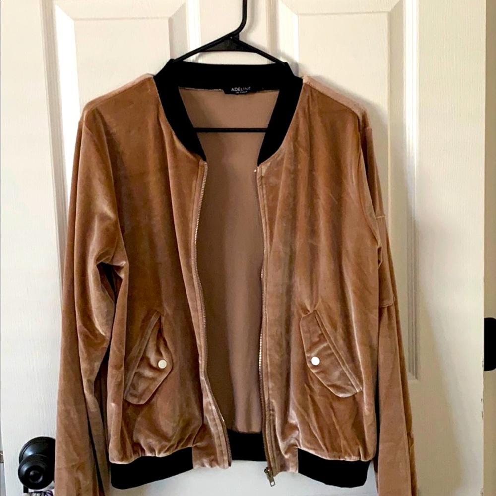 Satin champagne bomber jacket